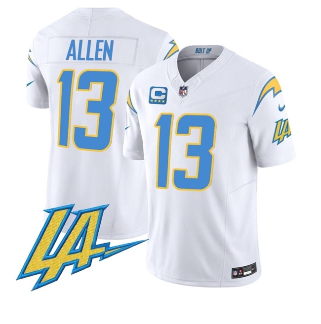 Youth White Los Angeles Chargers #13 Keenan Allen F.U.S.E. With LA & 4-Star C Patch Vapor Limited Stitched Football Jersey